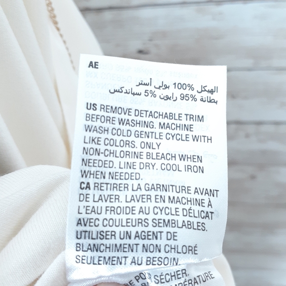 JM Collection Blouse M Flutter Sleeve Necklace 779 - Picture 7 of 7